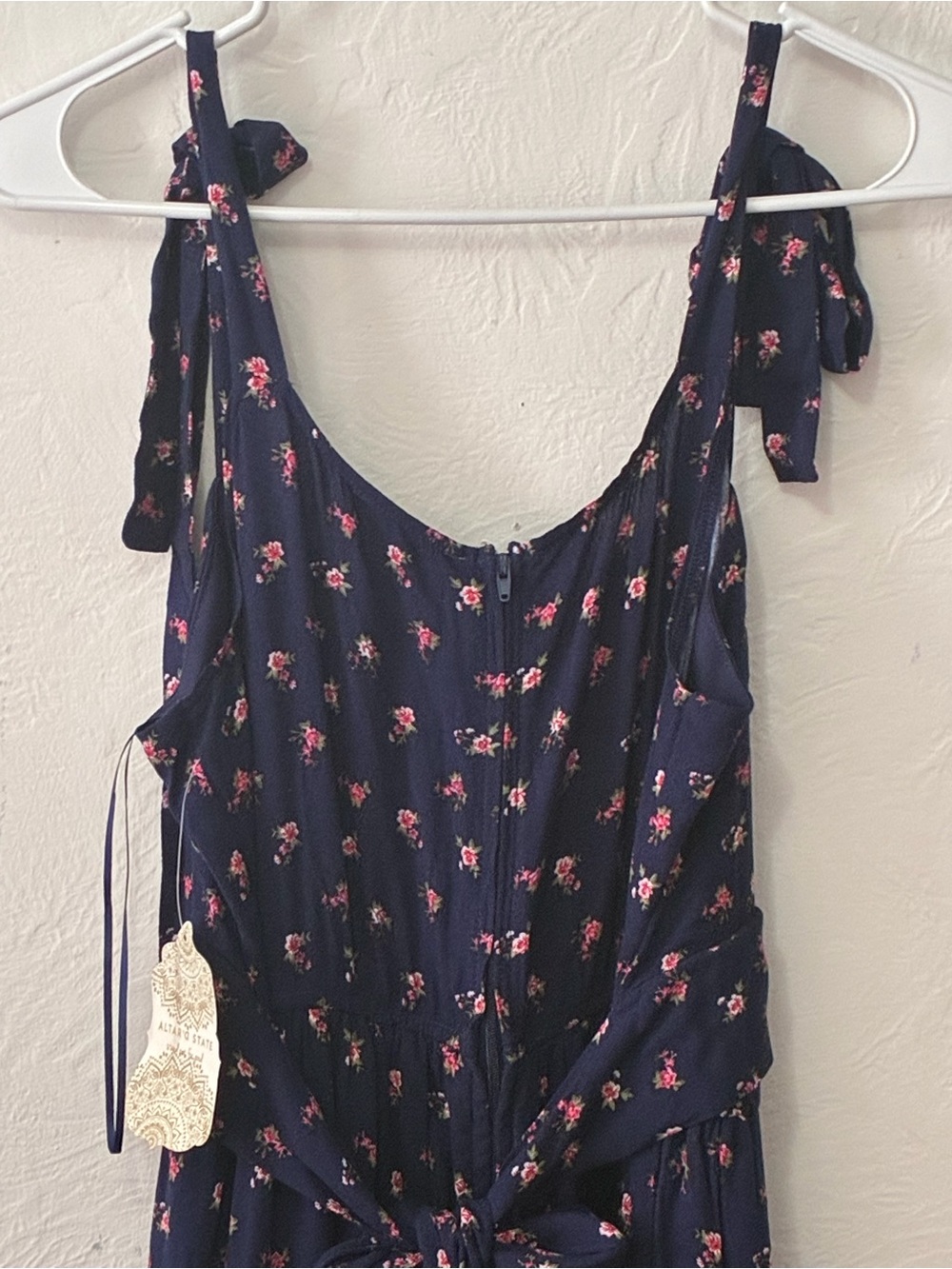 Altar'd State Navy Maxi Dress with Pink Floral Accents - Picture 11 of 11